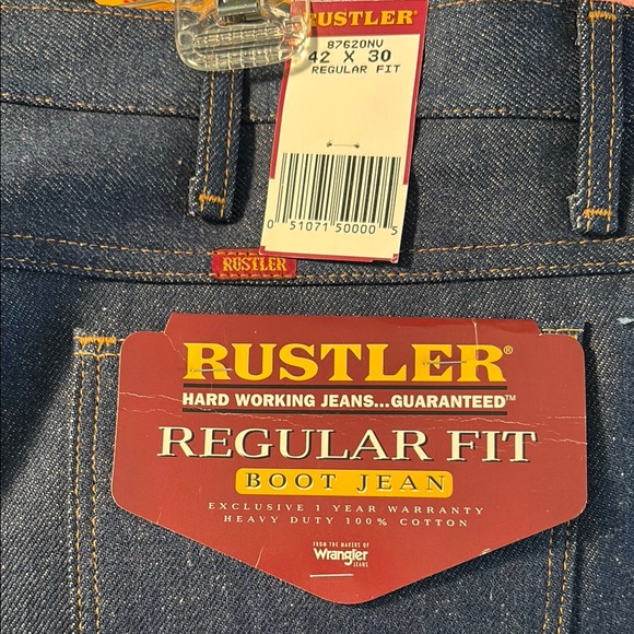 Vintage Rustler Men's Regular Fit Boot Jeans Blue 42 x Still